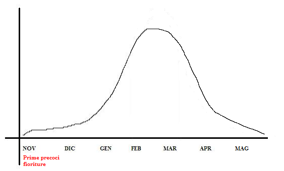 Andamento a gaussiana delle fioriture.PNG